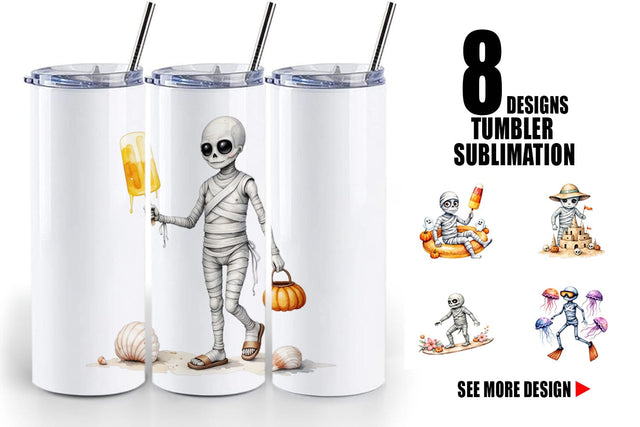 Tumbler Mummy Beach Holiday Sublimation artnoy 