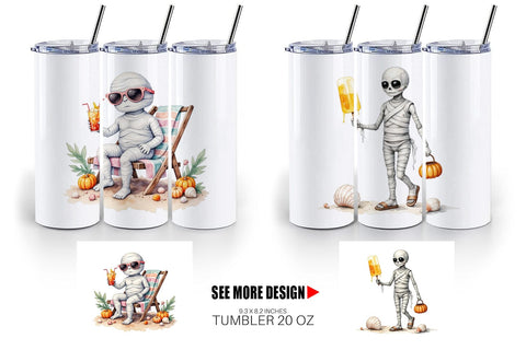 Tumbler Mummy Beach Holiday Sublimation artnoy 