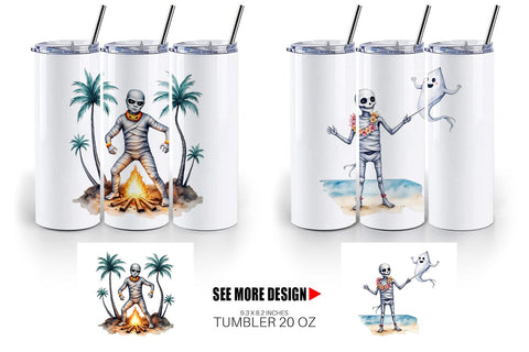 Tumbler Mummy Beach Holiday Sublimation artnoy 