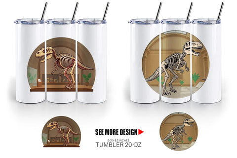 Tumbler Museum Dino Skeleton Sublimation artnoy 