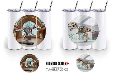 Tumbler Museum Dino Skeleton Sublimation artnoy 