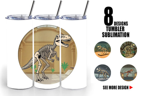 Tumbler Museum Dino Skeleton Sublimation artnoy 