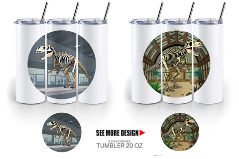 Tumbler Museum Dino Skeleton Sublimation artnoy 
