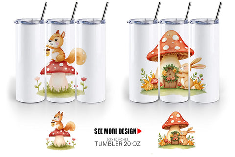 Tumbler Mushroom Forest Friends Sublimation artnoy 