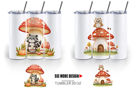 Tumbler Mushroom Forest Friends Sublimation artnoy 