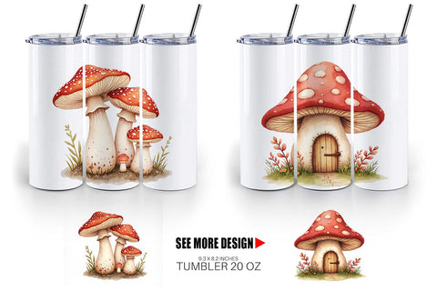 Tumbler Mushroom Homes Sublimation artnoy 