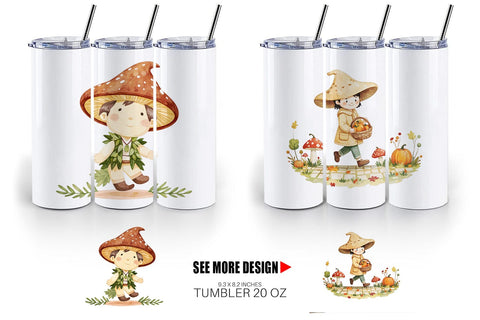 Tumbler Mushroom Village Friends Sublimation artnoy 