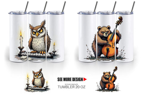 Tumbler Music Critters Sublimation artnoy 