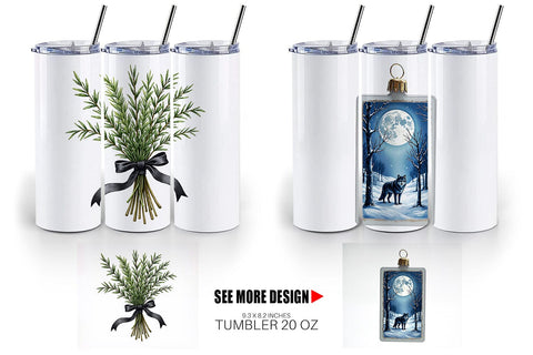 Tumbler Mystical Macabre Yule Watercolor Sublimation artnoy 