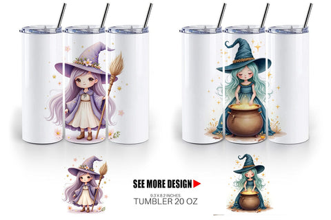 Tumbler Mystical Witch Dolls Sublimation artnoy 