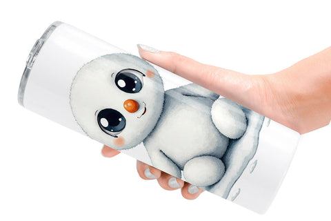 Tumbler Mythical Snow Creatures Watercolor Sublimation artnoy 