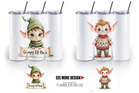 Tumbler Naughty Elves Sublimation artnoy 