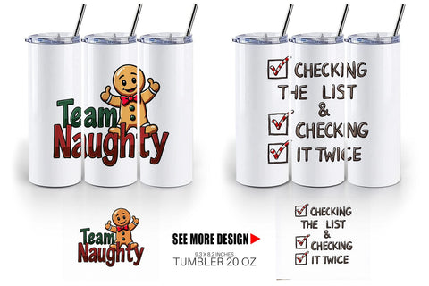 Tumbler Naughty List Funny Christmas Sublimation artnoy 