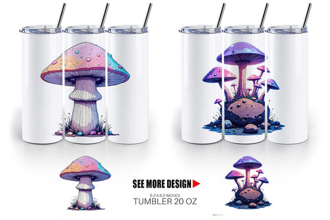 Tumbler Nebula Mushrooms Sublimation artnoy 