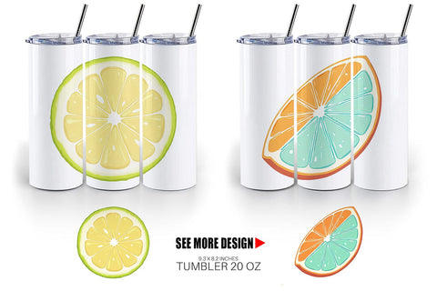Tumbler Neon Citrus Sublimation artnoy 