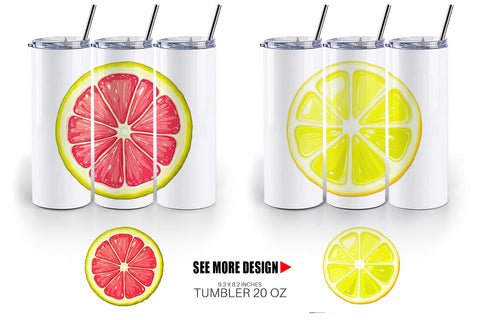 Tumbler Neon Citrus Sublimation artnoy 