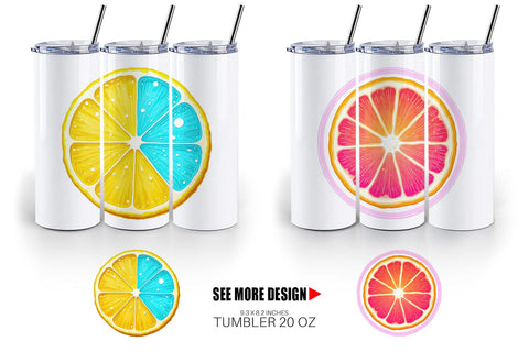 Tumbler Neon Citrus Sublimation artnoy 