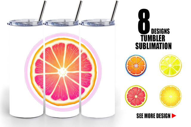 Tumbler Neon Citrus Sublimation artnoy 