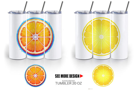Tumbler Neon Citrus Sublimation artnoy 