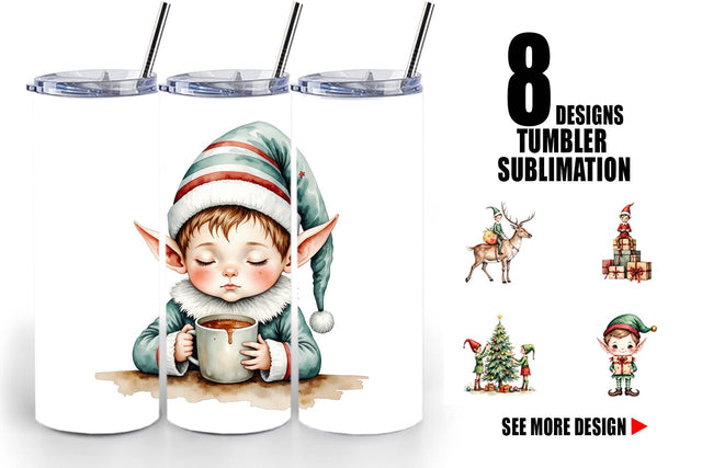 Tumbler North Pole Elves Sublimation artnoy 