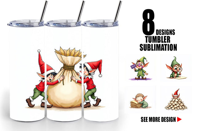 Tumbler North Pole Mailroom Mayhem Sublimation artnoy 