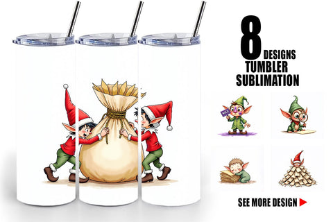 Tumbler North Pole Mailroom Mayhem Sublimation artnoy 