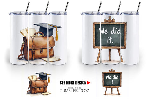 Tumbler Nostalgic Academia Vintage School Supplies Sublimation artnoy 