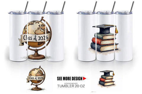 Tumbler Nostalgic Academia Vintage School Supplies Sublimation artnoy 