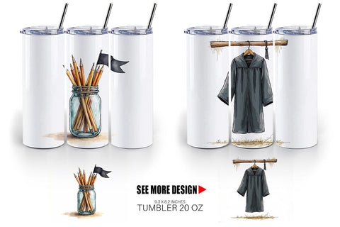 Tumbler Nostalgic Academia Vintage School Supplies Sublimation artnoy 