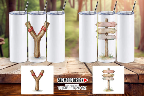 Tumbler Nostalgic Camp Souvenir Watercolor Sublimation artnoy 