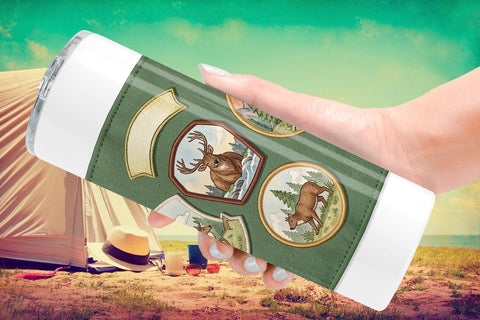 Tumbler Nostalgic Camp Souvenir Watercolor Sublimation artnoy 