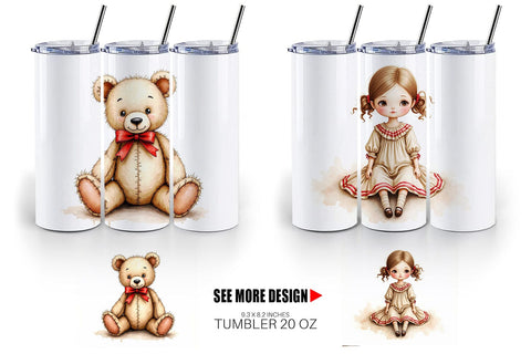Tumbler Nostalgic Christmas Toys Sublimation artnoy 