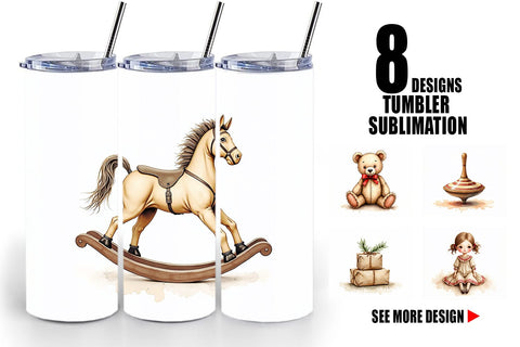 Tumbler Nostalgic Christmas Toys Sublimation artnoy 