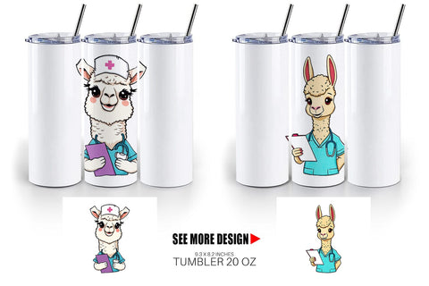 Tumbler Nurse Alpaca Sublimation artnoy 