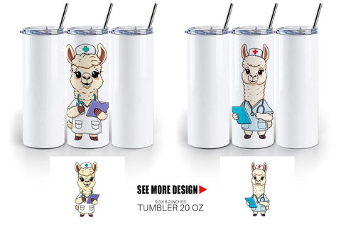 Tumbler Nurse Alpaca Sublimation artnoy 
