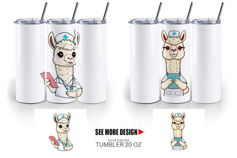 Tumbler Nurse Alpaca Sublimation artnoy 