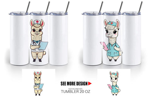 Tumbler Nurse Alpaca Sublimation artnoy 