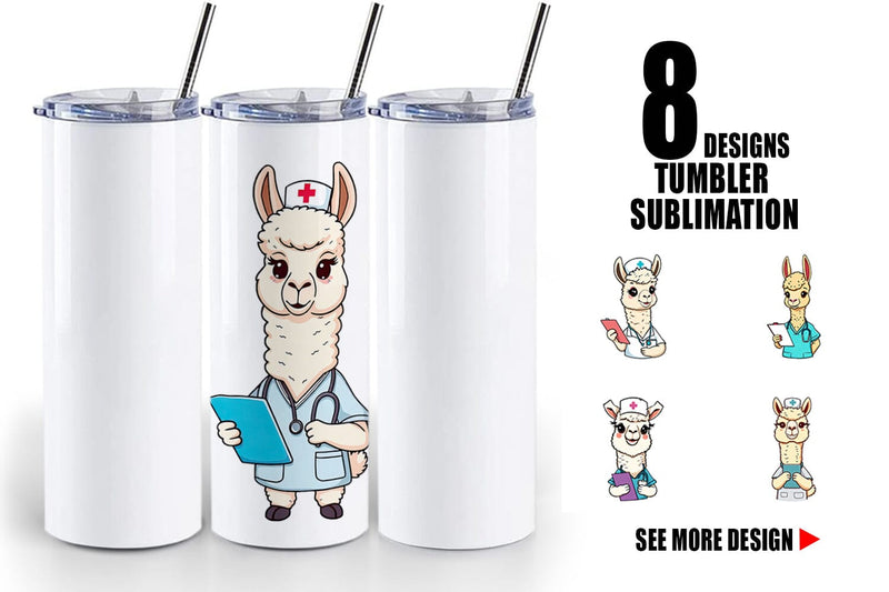 Tumbler Nurse Alpaca Sublimation artnoy 
