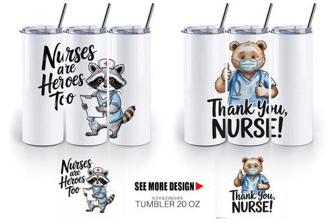 Tumbler Nurse Animal Sublimation artnoy 
