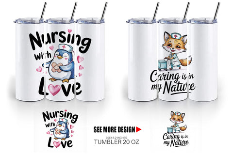 Tumbler Nurse Animal Sublimation artnoy 