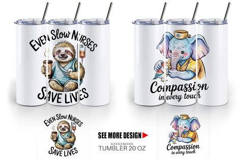 Tumbler Nurse Animal Sublimation artnoy 