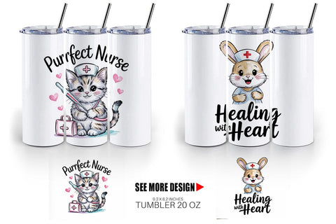 Tumbler Nurse Animal Sublimation artnoy 