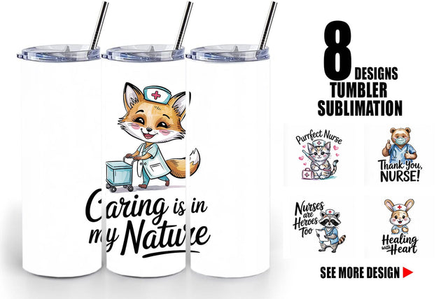 Tumbler Nurse Animal Sublimation artnoy 
