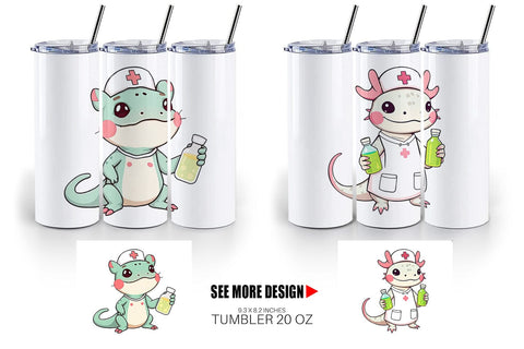 Tumbler Nurse Axolotl Sublimation artnoy 