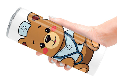 Tumbler Nurse Bear Sublimation artnoy 