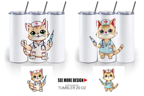 Tumbler Nurse Cat Sublimation artnoy 