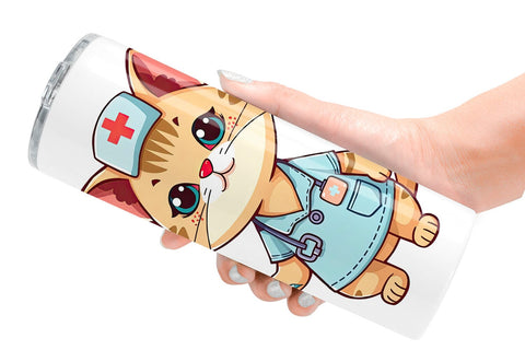 Tumbler Nurse Cat Sublimation artnoy 