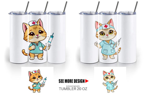 Tumbler Nurse Cat Sublimation artnoy 