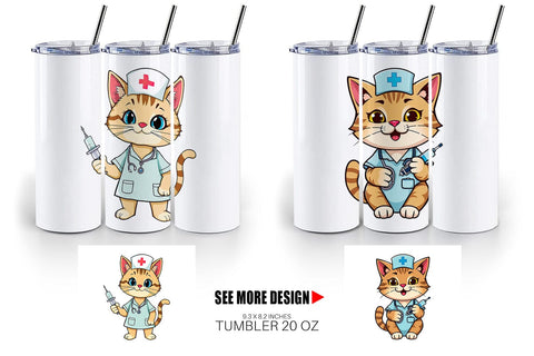 Tumbler Nurse Cat Sublimation artnoy 