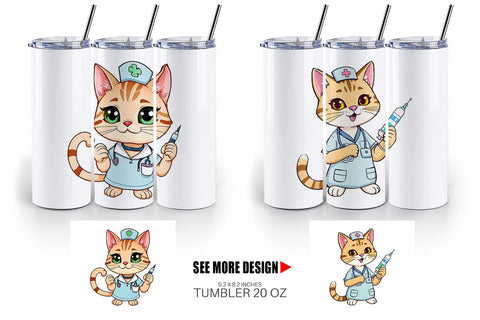Tumbler Nurse Cat Sublimation artnoy 